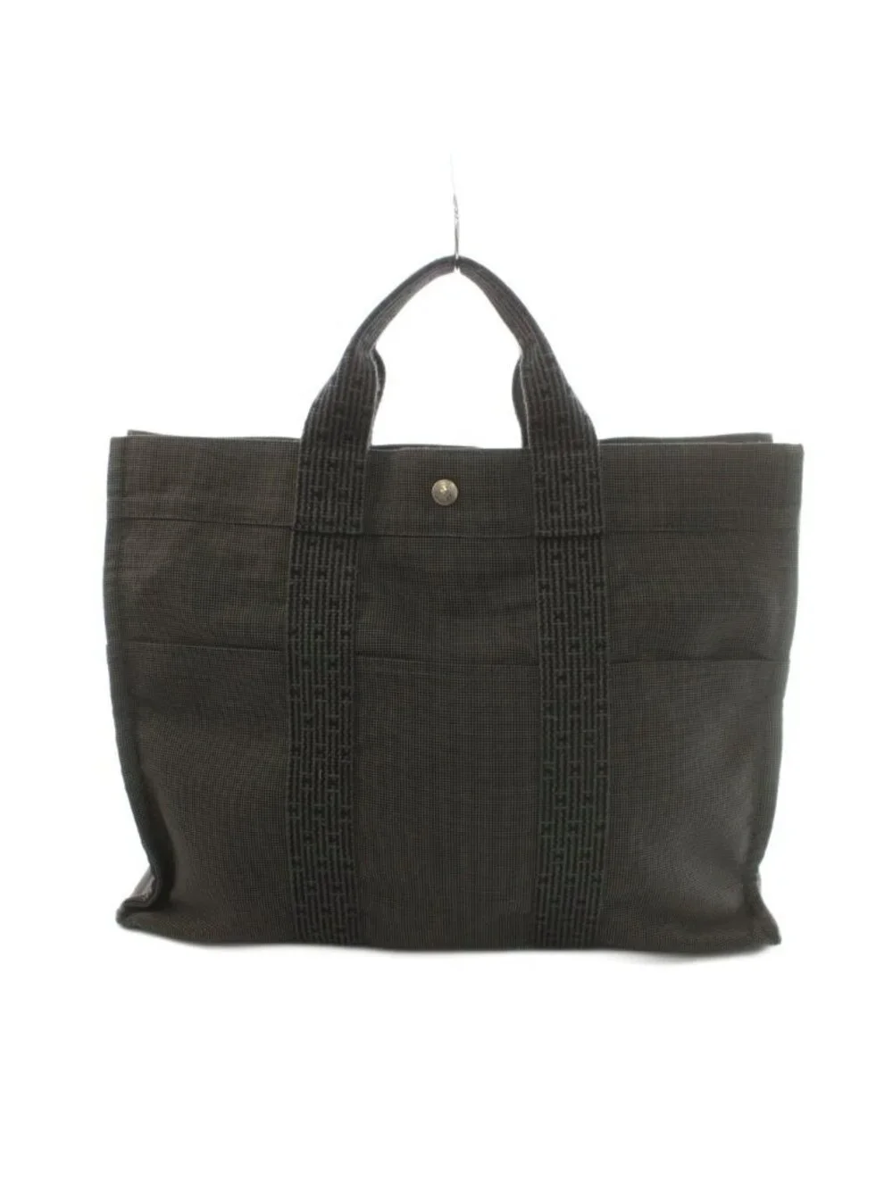 Hermes Her Line MM Tote Canvas Dark Gray